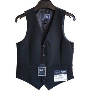 Size 8 Boys Vest Black Wedding Ringbearer Jos A Bank Kids Polyester 1905 New Nwt